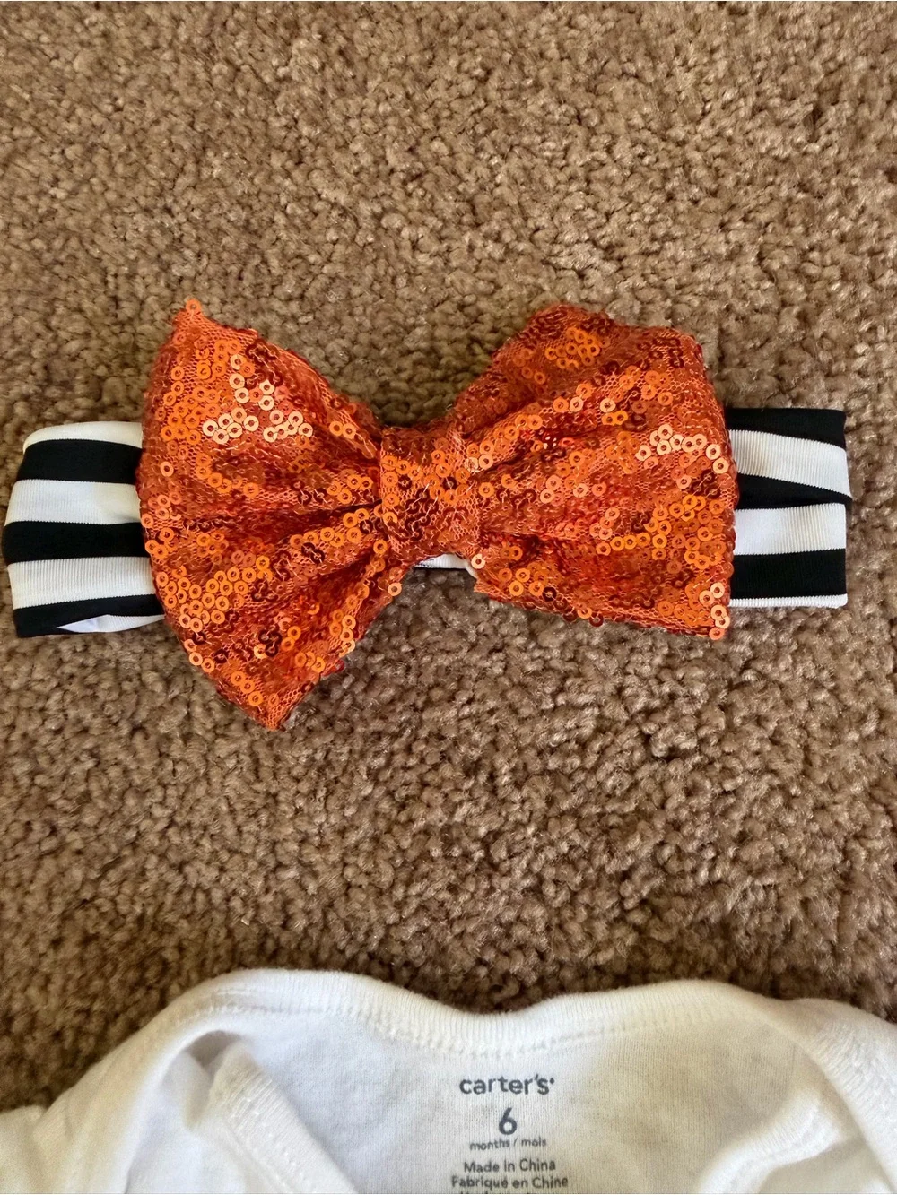 Baby Girls' 1st Halloween Long-Sleeve One-Piece with Leg Warmers And Headband 6M
